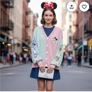 Disney printed oversized cardigan sweater